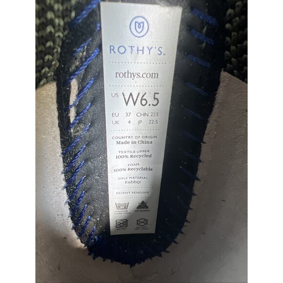 Rothy's Womens Size 6.5 The Point Olive Camo Knit Pointy Toe Ballet Flats green - Picture 6 of 7